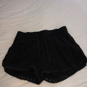 Black textured shorts